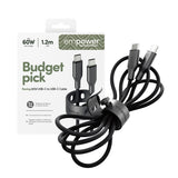 empower by PanzerGlass Racing USB-C to USB-C 1.2m sort