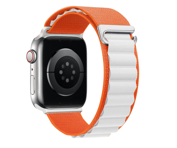 Apple Watch Rem Alpine Nylon Loop Orange / Hvid