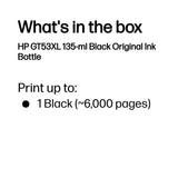 HP GT53XL Sort 6000 sider Blækrefill 1VV21AE