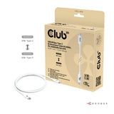 Club3D CAC-1570 USB4 USB-C til USB-C 1,2m 240W 8K240Hz Hvid Fabriksny