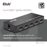 Club3D CSV-1385 4-Port HDMI Splitter 4K 120Hz