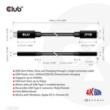 Club 3D CAC-1531 USB-C 3.2 Gen 1 forlængerkabel 1m Sort