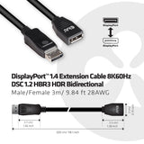 Club 3D CAC-1023 DisplayPort 1.4 forlængerkabel 3m Sort