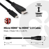 Club 3D CAC-1351 Micro HDMI til HDMI 2.0 1m Sort