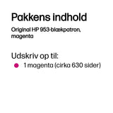 HP 953 Magenta 630 sider Blæk F6U13AE