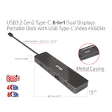 Club 3D CSV-1584 Dockingstation - USB Type C 6-in-1 MST Dual 4K60Hz Dual 4K60Hz