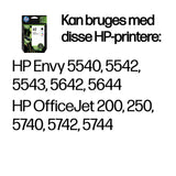 HP 62 Farve (cyan, magenta, gul) Pigmenteret sort Blæk N9J71AE