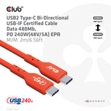 Club 3D CAC-1573 USB-C 240W kabel 2m Rød