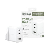 empower by PanzerGlass Turbo UK 70W GaN Adapter 2xUSB-C+USB-A