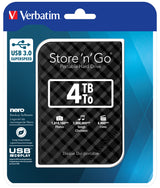 Verbatim Store 'n' Go Harddisk 4TB USB 3.0 5400rpm Fabriksny