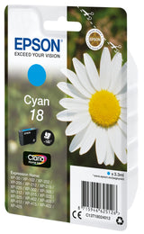 Epson 18 Cyan 180 sider Blæk C13T18024012