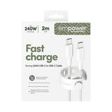 empower by PanzerGlass Racing USB-C to USB-C 2m hvid