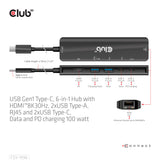 Club 3D CSV-1596 6-in-1 USB-C Gen 1 Dockingstation Sort