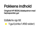 HP 953XL Gul 1450 sider Blæk F6U18AE