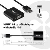 Club 3D CAC-1302 HDMI til VGA Adapter Sort