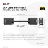 Club 3D VGA-kabel 10m Sort