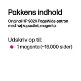 HP 982X Magenta 16000 sider Blæk T0B28A