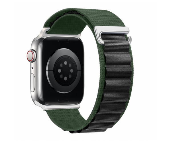 Apple Watch Rem Alpine Nylon Loop Grøn / Sort