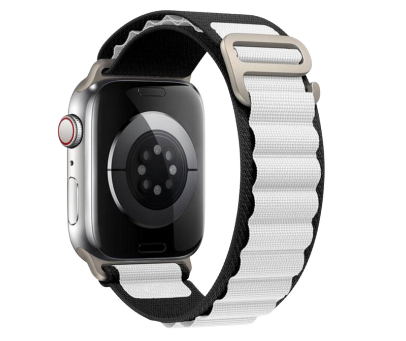 Apple Watch Rem Alpine Nylon Sort / Hvid