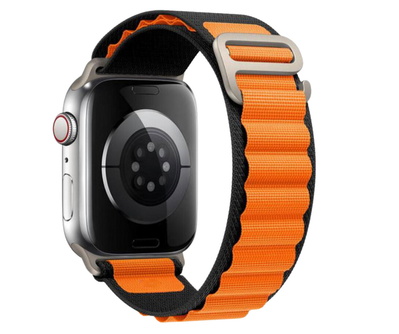 Apple Watch Rem Alpine Nylon Sort / Orange