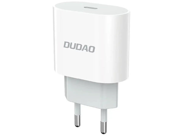 Dudao A14EU 20W USB-C Hurtigoplader – Power Delivery Adapter til iPhone, Samsung og Android – Hvid