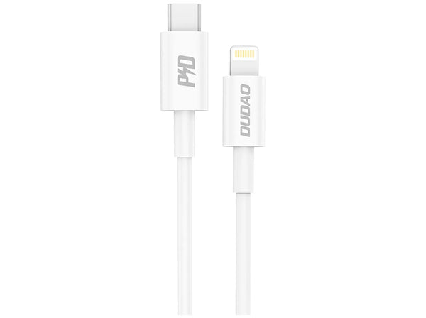 Dudao L6X USB-C til Lightning Kabel 1m – 20W Power Delivery Hurtigopladning – Hvid