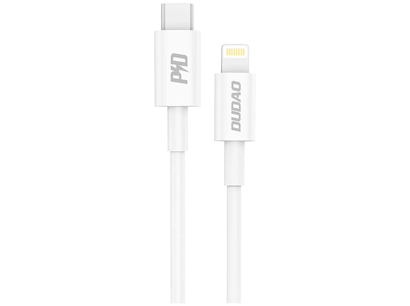 Dudao L6X USB-C til Lightning Kabel 1m – 20W Power Delivery Hurtigopladning – Hvid