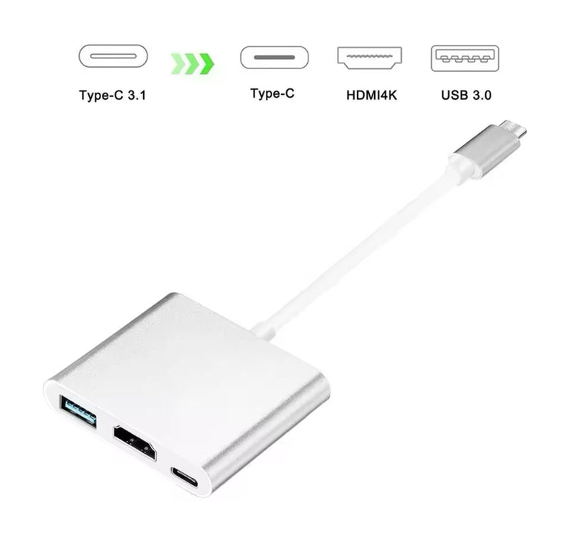 3 i 1 USB-C Adapter til HDMI USB 3.0 USB-C