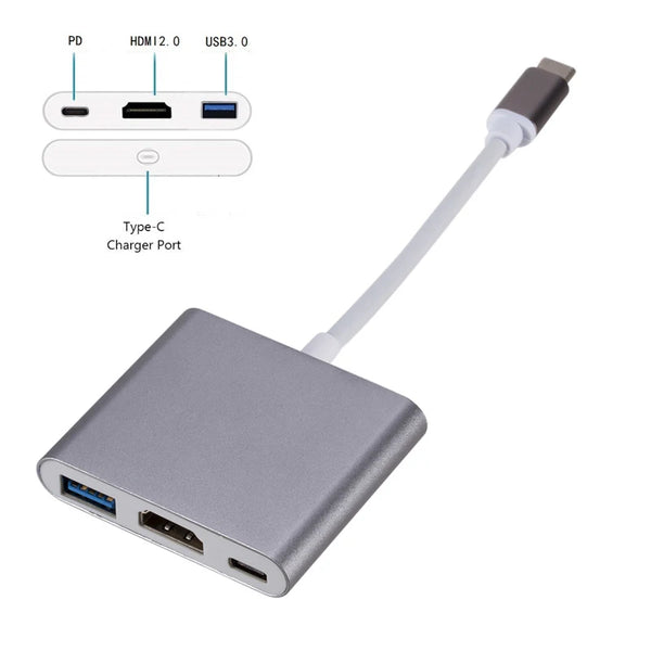 3 i 1 USB-C Adapter til HDMI USB 3.0 USB-C