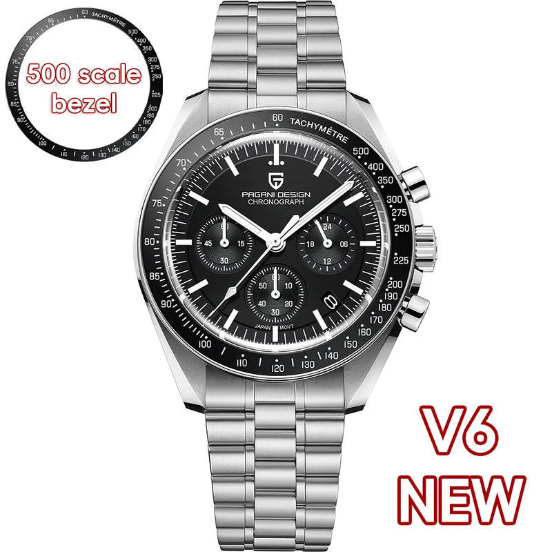PAGANI DESIGN PD-1701 Moonwatch – Quartz Chronograph, Safirglas & 100M Vandtæt