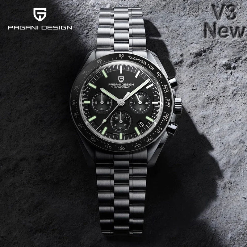 PAGANI DESIGN PD-1701 Moonwatch – Quartz Chronograph, Safirglas & 100M Vandtæt