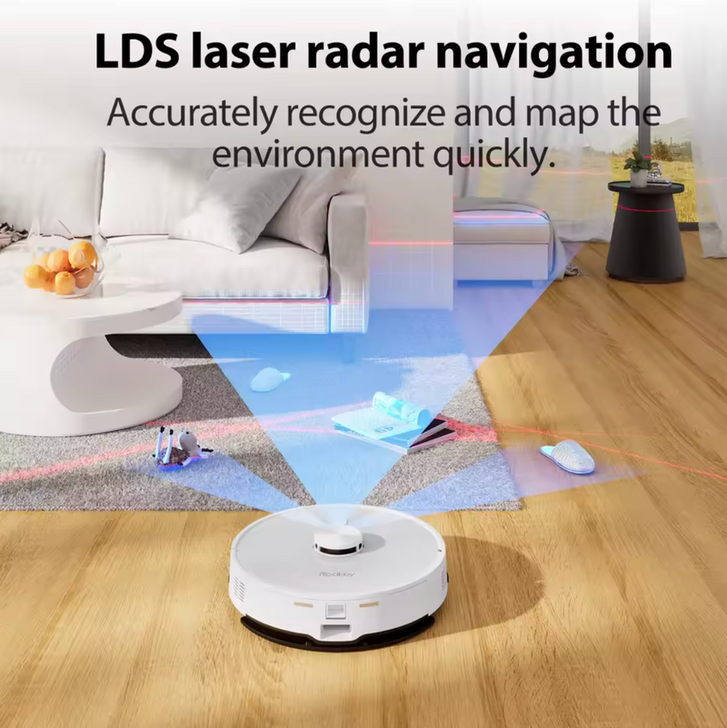 Redkey R10 Robotstøvsuger – 2-i-1 med moppefunktion – 4000Pa – LiDAR – Automatisk tømning – Sort