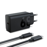 Lenovo 68W USB-C (EU) Strømforsyningsadapter og kabel Sort Fabriksny
