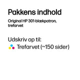HP 301 Farve (cyan, magenta, gul) 150 sider Blæk CH562EE