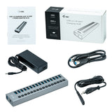 i-Tec USB 3.0 Charging HUB 16 port + Power Adapter 90 W Grå