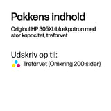 HP 305XL Farve (cyan, magenta, gul) 200 sider Blæk 3YM63AE