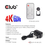 Club 3D CSV-1370 HDMI 2.0 Switchbox 4 ports