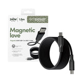 empower by PanzerGlass Magnetic USB-C to USB-C 1.5m sort