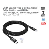Club 3D CAC-1579 USB4 Gen3x2 USB-C kabel 3m Sort