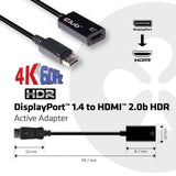 Club 3D CAC-1080 DisplayPort til HDMI 2.0a Adapter Sort