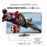 Club 3D CAC-1514 USB-C 3.1 til HDMI 2.0 aktiv kabel 1.8m Hvid