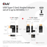 Club 3D CAC-1528 USB-C Gen 2 vinkel adapter kit Sort