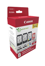 Canon PG 545 XL/CL-546XL Photo Value Pack Sort Farve (cyan, magenta, gul) Blækpatron/papirsæt