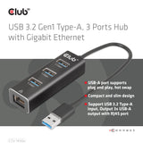 Club 3D CSV-1430A 4-in-1 USB-A Gen 1 Hub Sort