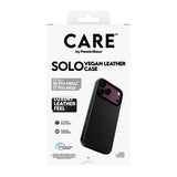 CARE by PanzerGlass Solo Vegan Leather Beskyttelsescover til iPhone 18 Pro Max, iPhone 17 Pro Max Sort Fabriksny