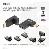 Club 3D CAC-1528 USB-C Gen 2 vinkel adapter kit Sort