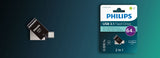 Philips FM64DC152B 64GB USB 3.1 / USB-C USB stick Sort Sølv