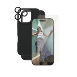 CARE by PanzerGlass Fashion 3-i-1 Beskyttelsescover Sort til iPhone 16 Pro Fabriksny