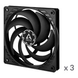ARCTIC P12 Slim PWM PST Fan 3-pack Sort 120 mm