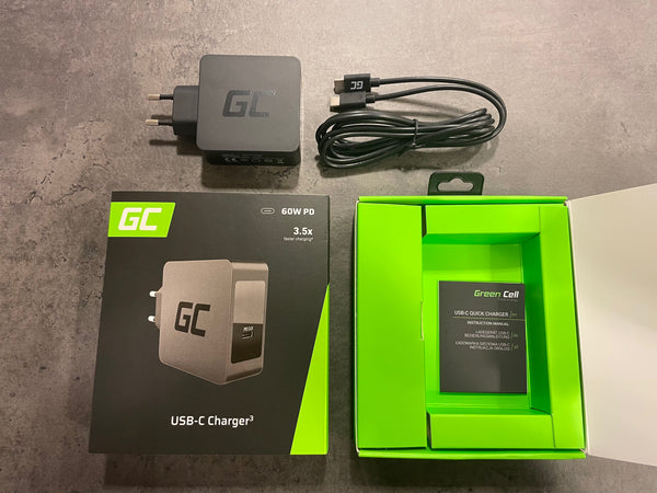 MacBook Pro 13" Retina 2016-2021 USB-C 60W GreenCell Oplader / Passer også til andre mærker